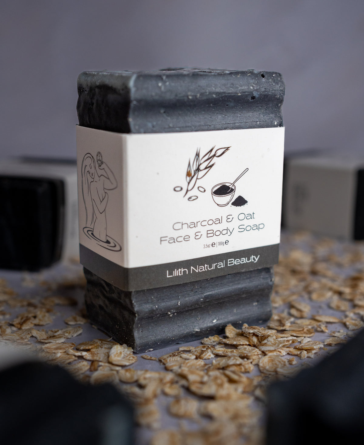 Charcoal & oat face & body soap