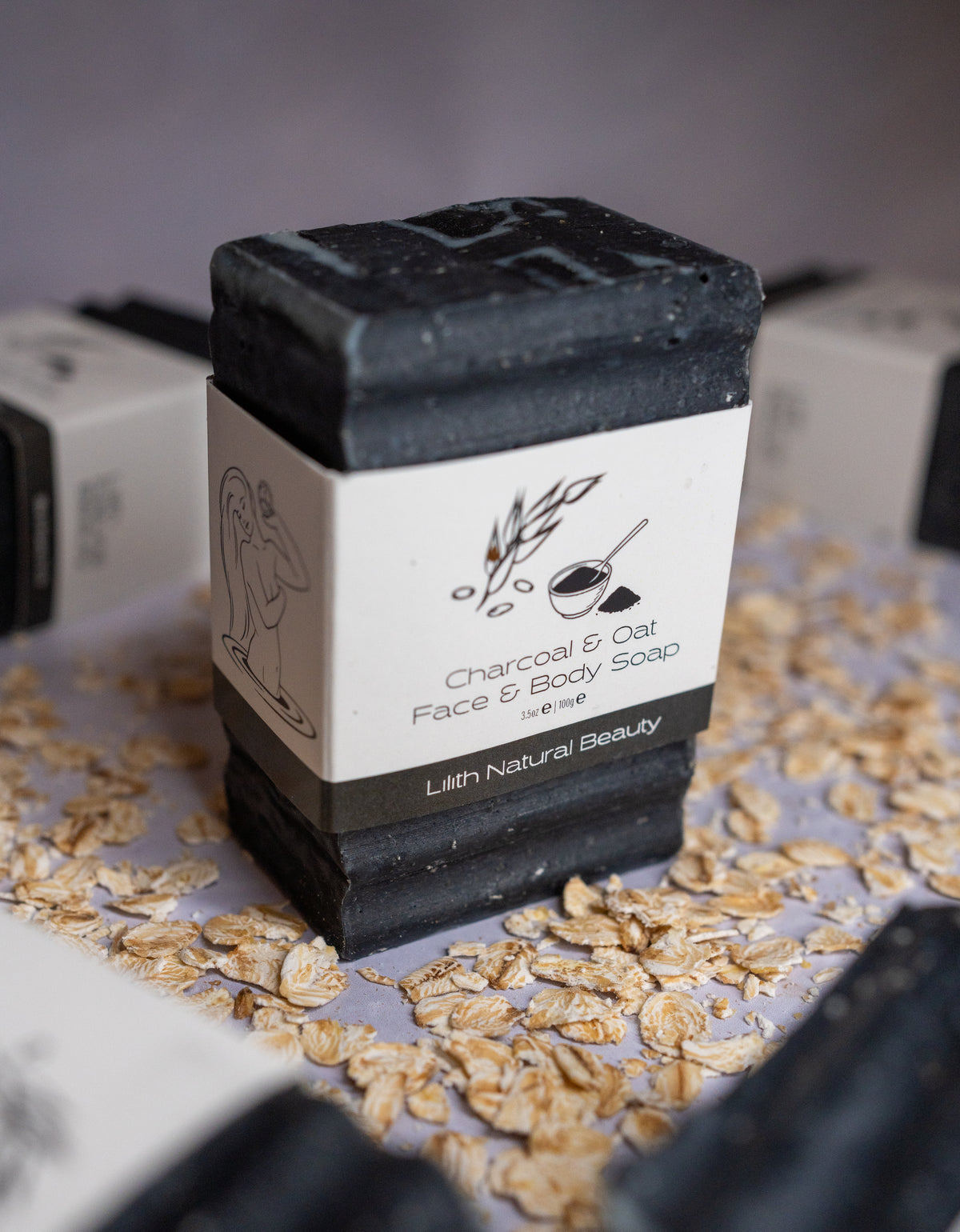Charcoal & oat face & body soap