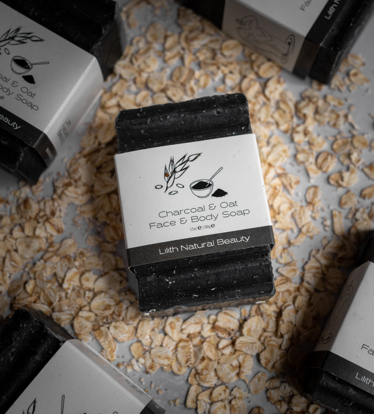 Charcoal & oat face & body soap