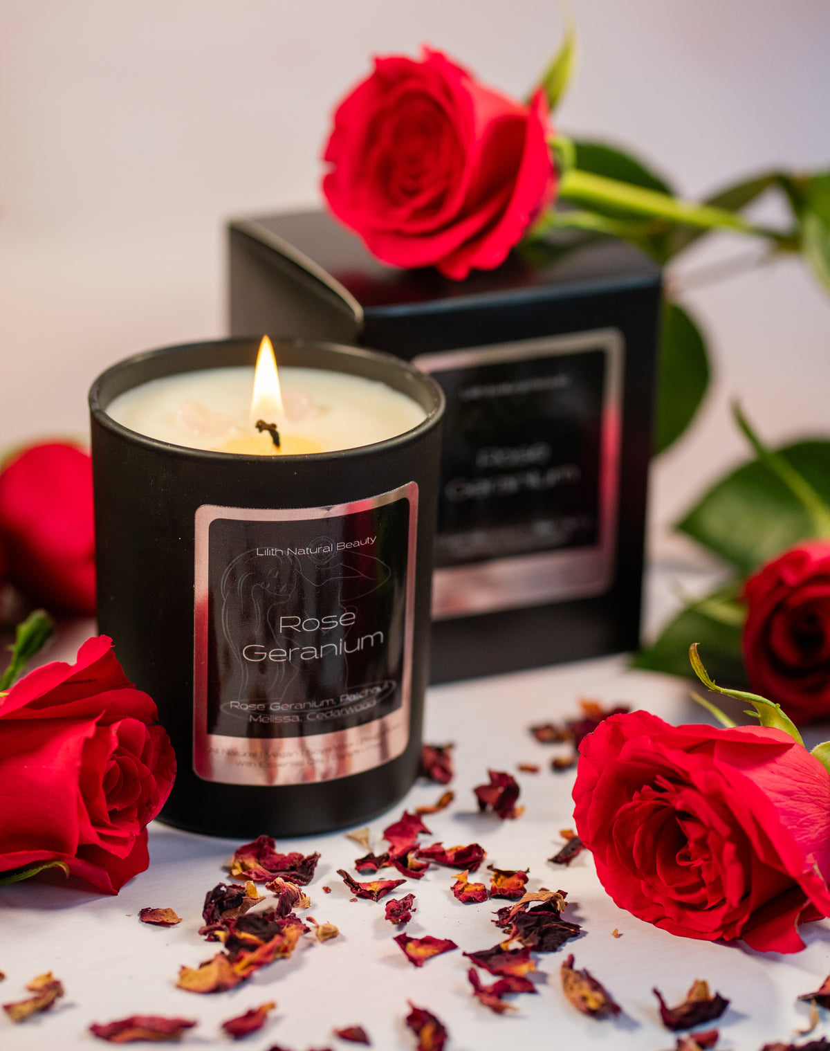Rose geranium soya wax candle