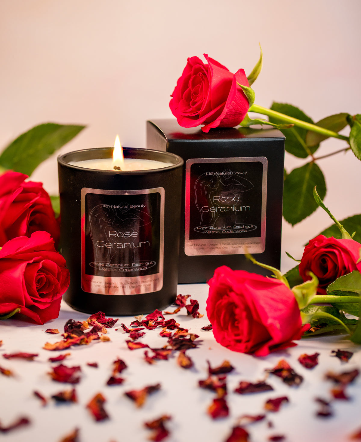 Rose geranium soya wax candle